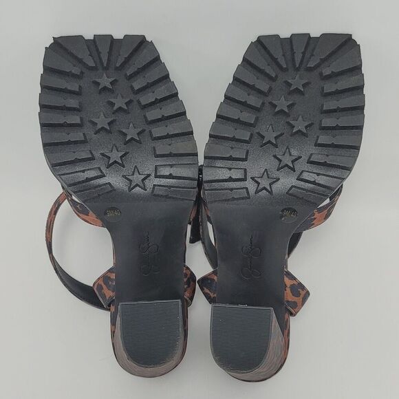 Jessica Simpson Kielne Animal Print Square Toe Ankle Strap Heel Sandals Size 9 - Picture 10 of 12